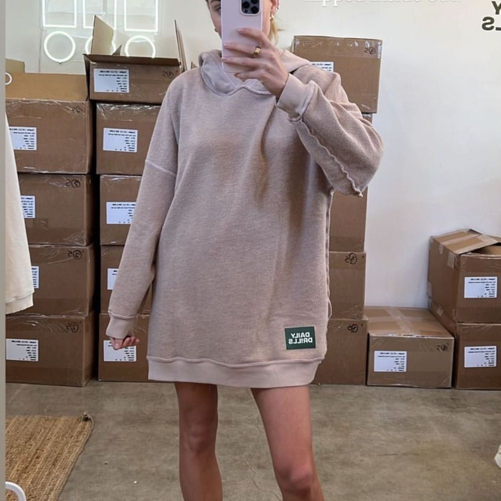 Daily Drills Paris Hoodie Dress Croissant
